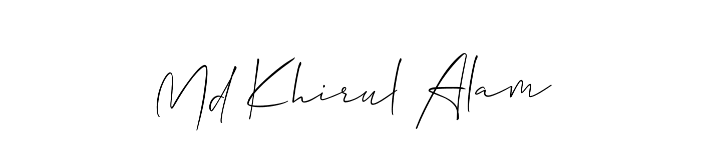 Allison_Script is a professional signature style that is perfect for those who want to add a touch of class to their signature. It is also a great choice for those who want to make their signature more unique. Get Md Khirul Alam name to fancy signature for free. Md Khirul Alam signature style 2 images and pictures png