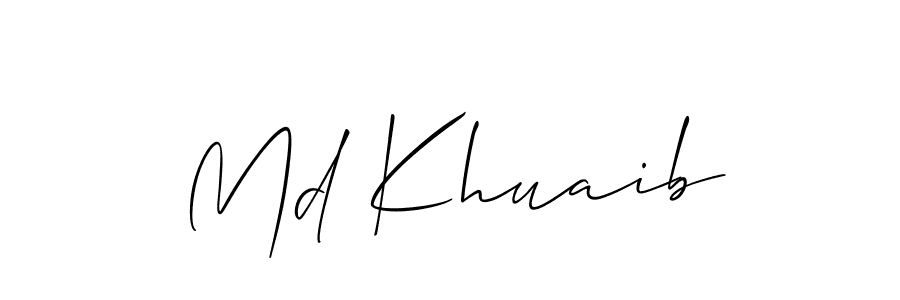 How to make Md Khuaib name signature. Use Allison_Script style for creating short signs online. This is the latest handwritten sign. Md Khuaib signature style 2 images and pictures png