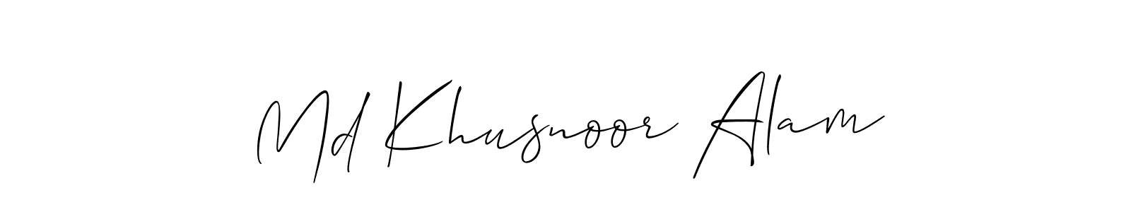 Also You can easily find your signature by using the search form. We will create Md Khusnoor Alam name handwritten signature images for you free of cost using Allison_Script sign style. Md Khusnoor Alam signature style 2 images and pictures png