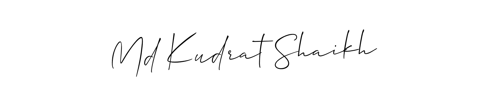 Create a beautiful signature design for name Md Kudrat Shaikh. With this signature (Allison_Script) fonts, you can make a handwritten signature for free. Md Kudrat Shaikh signature style 2 images and pictures png