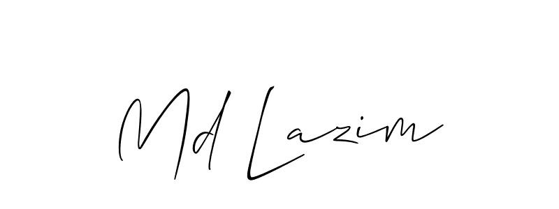 Make a short Md Lazim signature style. Manage your documents anywhere anytime using Allison_Script. Create and add eSignatures, submit forms, share and send files easily. Md Lazim signature style 2 images and pictures png