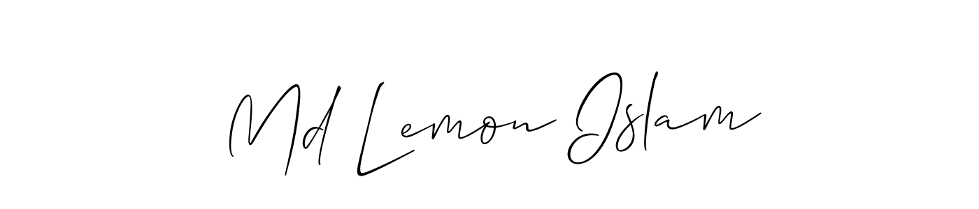 Create a beautiful signature design for name Md Lemon Islam. With this signature (Allison_Script) fonts, you can make a handwritten signature for free. Md Lemon Islam signature style 2 images and pictures png