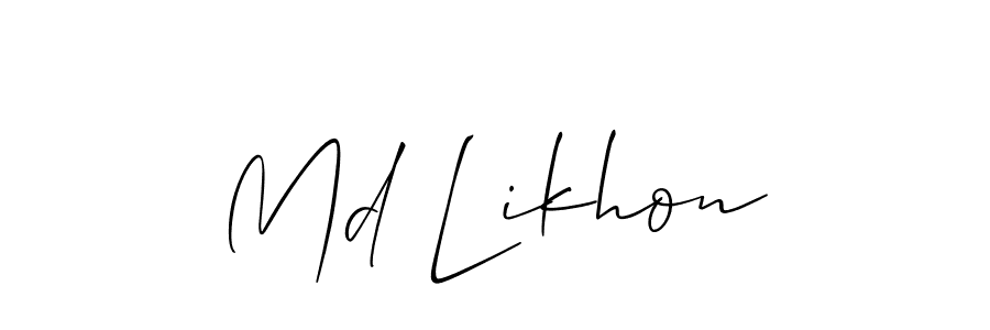 How to make Md Likhon signature? Allison_Script is a professional autograph style. Create handwritten signature for Md Likhon name. Md Likhon signature style 2 images and pictures png