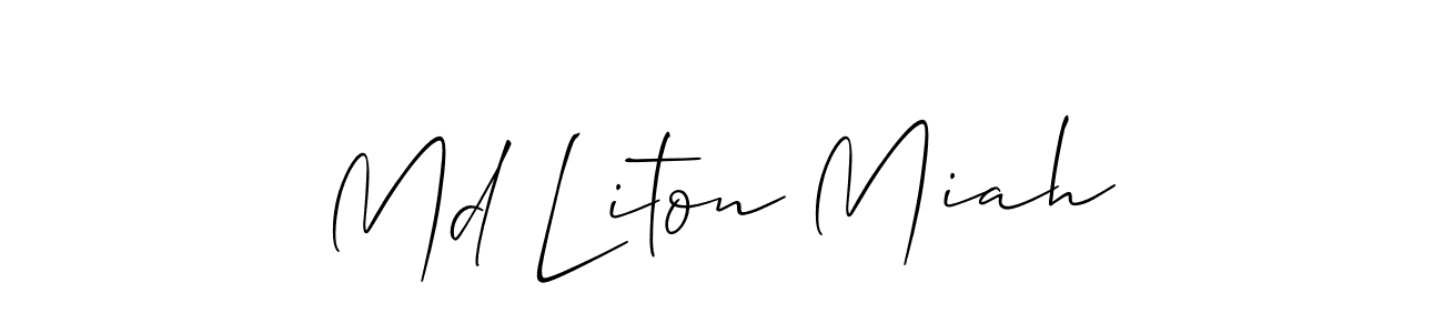 Similarly Allison_Script is the best handwritten signature design. Signature creator online .You can use it as an online autograph creator for name Md Liton Miah. Md Liton Miah signature style 2 images and pictures png