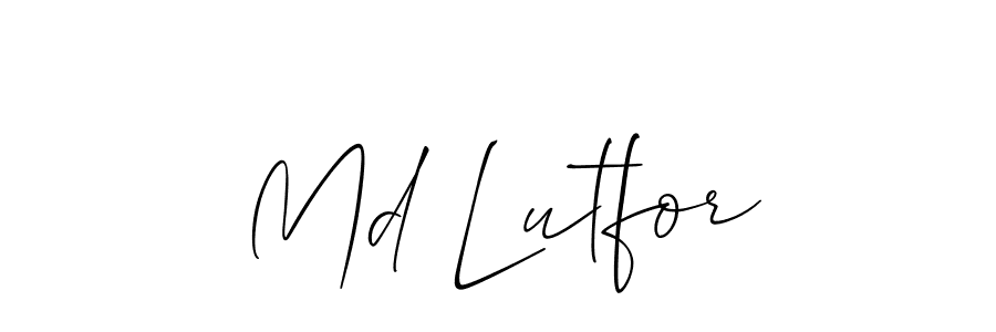 if you are searching for the best signature style for your name Md Lutfor. so please give up your signature search. here we have designed multiple signature styles  using Allison_Script. Md Lutfor signature style 2 images and pictures png