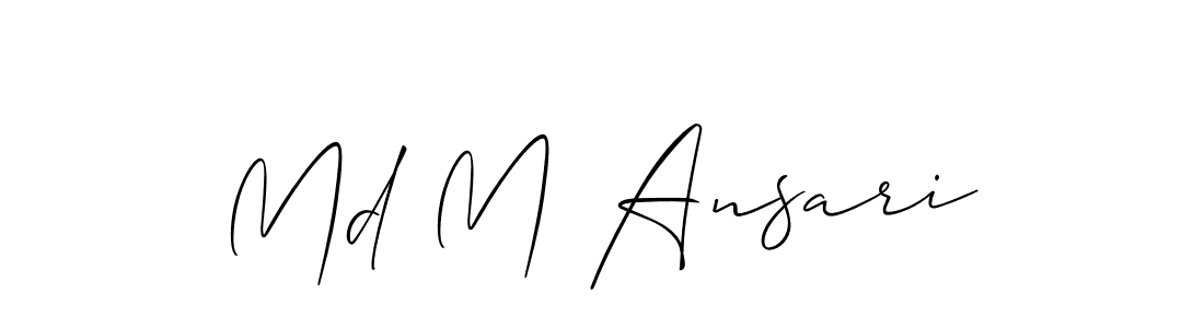 Use a signature maker to create a handwritten signature online. With this signature software, you can design (Allison_Script) your own signature for name Md M Ansari. Md M Ansari signature style 2 images and pictures png
