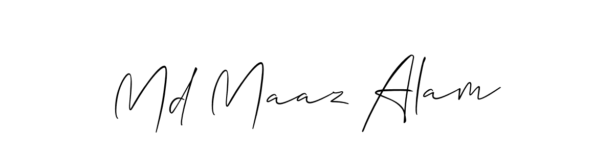 Make a short Md Maaz Alam signature style. Manage your documents anywhere anytime using Allison_Script. Create and add eSignatures, submit forms, share and send files easily. Md Maaz Alam signature style 2 images and pictures png