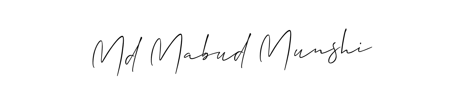 The best way (Allison_Script) to make a short signature is to pick only two or three words in your name. The name Md Mabud Munshi include a total of six letters. For converting this name. Md Mabud Munshi signature style 2 images and pictures png