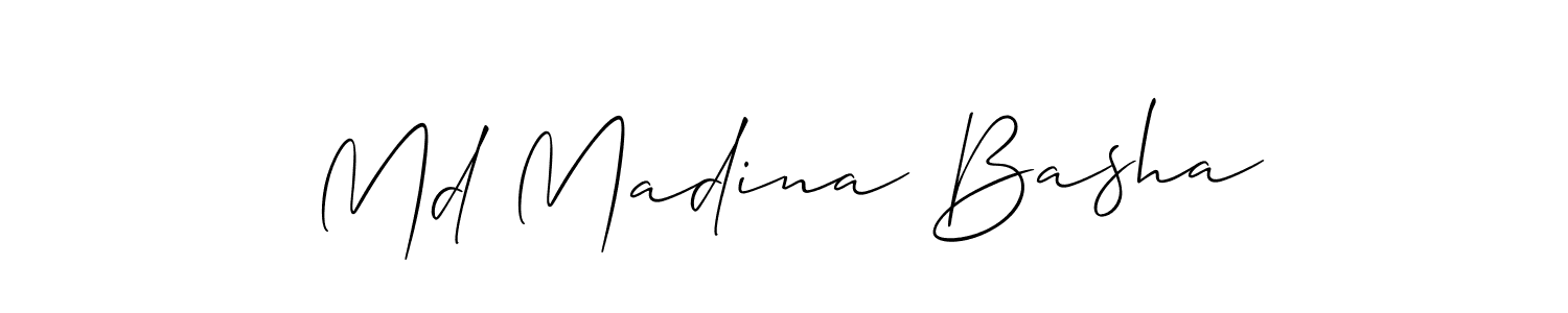 Design your own signature with our free online signature maker. With this signature software, you can create a handwritten (Allison_Script) signature for name Md Madina Basha. Md Madina Basha signature style 2 images and pictures png