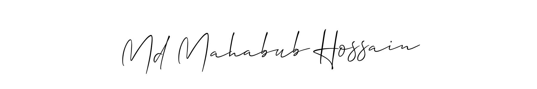 Allison_Script is a professional signature style that is perfect for those who want to add a touch of class to their signature. It is also a great choice for those who want to make their signature more unique. Get Md Mahabub Hossain name to fancy signature for free. Md Mahabub Hossain signature style 2 images and pictures png