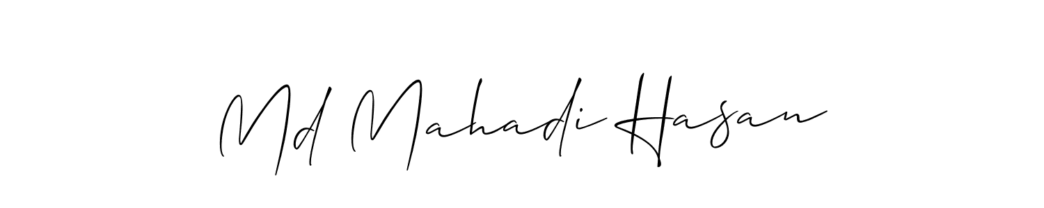 How to make Md Mahadi Hasan name signature. Use Allison_Script style for creating short signs online. This is the latest handwritten sign. Md Mahadi Hasan signature style 2 images and pictures png