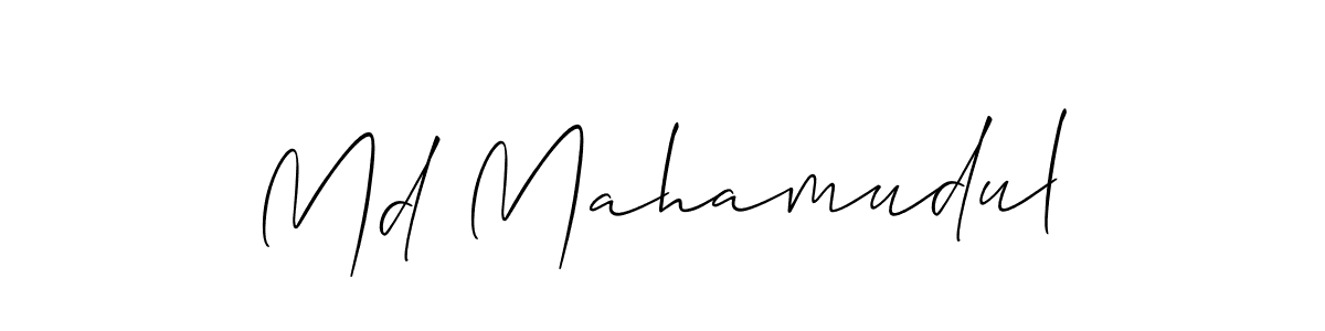 Also we have Md Mahamudul name is the best signature style. Create professional handwritten signature collection using Allison_Script autograph style. Md Mahamudul signature style 2 images and pictures png