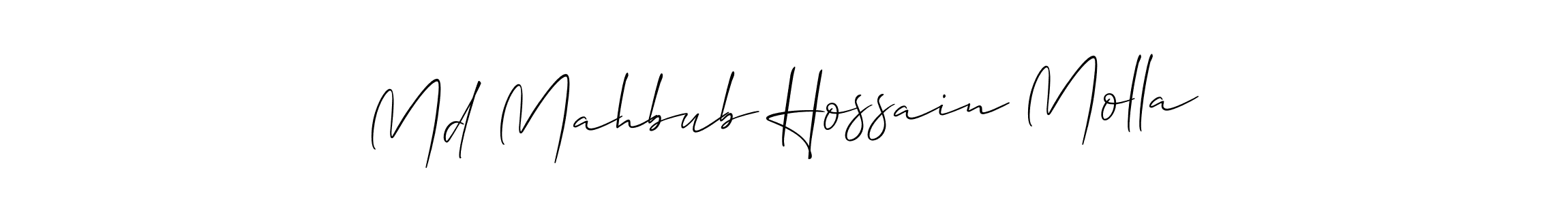 How to make Md Mahbub Hossain Molla name signature. Use Allison_Script style for creating short signs online. This is the latest handwritten sign. Md Mahbub Hossain Molla signature style 2 images and pictures png