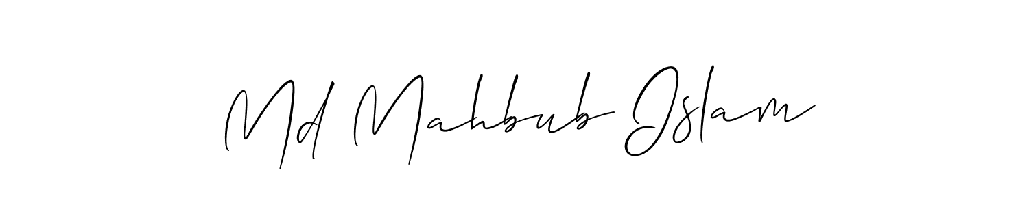 Create a beautiful signature design for name Md Mahbub Islam. With this signature (Allison_Script) fonts, you can make a handwritten signature for free. Md Mahbub Islam signature style 2 images and pictures png