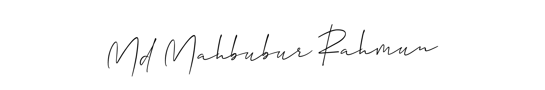 You should practise on your own different ways (Allison_Script) to write your name (Md Mahbubur Rahmun) in signature. don't let someone else do it for you. Md Mahbubur Rahmun signature style 2 images and pictures png