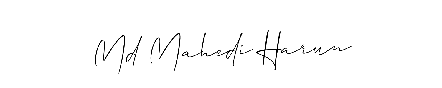 It looks lik you need a new signature style for name Md Mahedi Harun. Design unique handwritten (Allison_Script) signature with our free signature maker in just a few clicks. Md Mahedi Harun signature style 2 images and pictures png