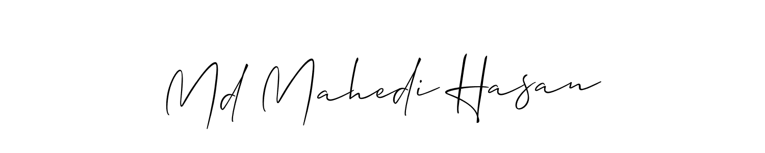 Allison_Script is a professional signature style that is perfect for those who want to add a touch of class to their signature. It is also a great choice for those who want to make their signature more unique. Get Md Mahedi Hasan name to fancy signature for free. Md Mahedi Hasan signature style 2 images and pictures png