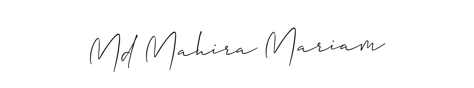 Also we have Md Mahira Mariam name is the best signature style. Create professional handwritten signature collection using Allison_Script autograph style. Md Mahira Mariam signature style 2 images and pictures png