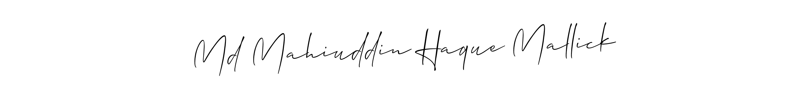 Design your own signature with our free online signature maker. With this signature software, you can create a handwritten (Allison_Script) signature for name Md Mahiuddin Haque Mallick. Md Mahiuddin Haque Mallick signature style 2 images and pictures png