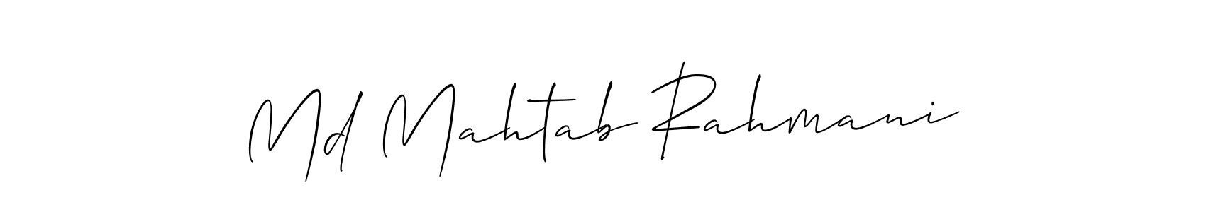 How to make Md Mahtab Rahmani signature? Allison_Script is a professional autograph style. Create handwritten signature for Md Mahtab Rahmani name. Md Mahtab Rahmani signature style 2 images and pictures png