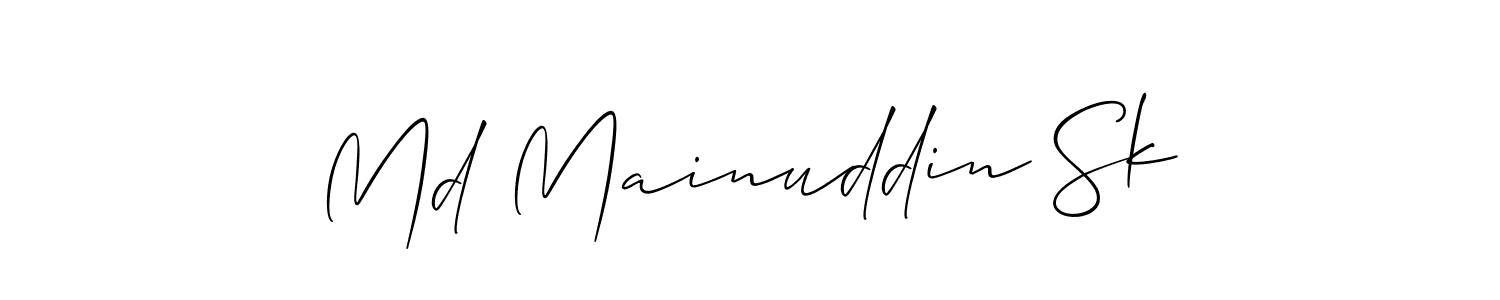 Also we have Md Mainuddin Sk name is the best signature style. Create professional handwritten signature collection using Allison_Script autograph style. Md Mainuddin Sk signature style 2 images and pictures png
