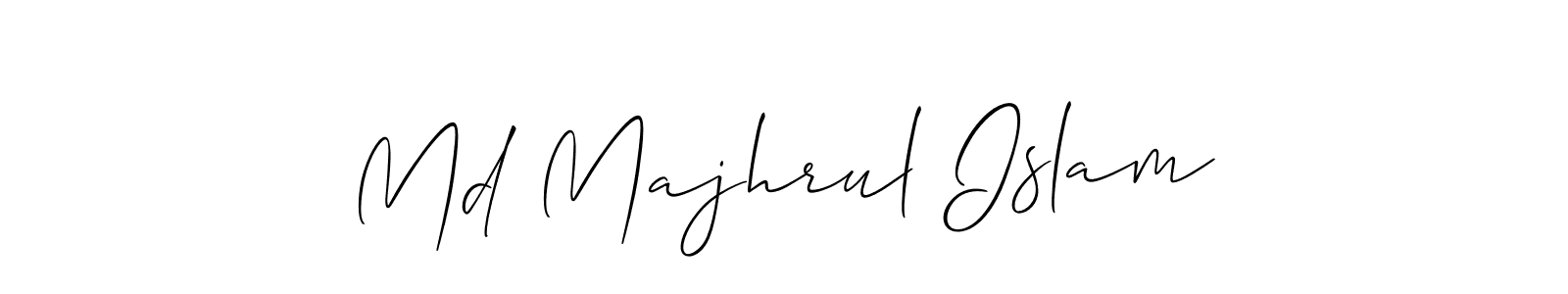 Use a signature maker to create a handwritten signature online. With this signature software, you can design (Allison_Script) your own signature for name Md Majhrul Islam. Md Majhrul Islam signature style 2 images and pictures png