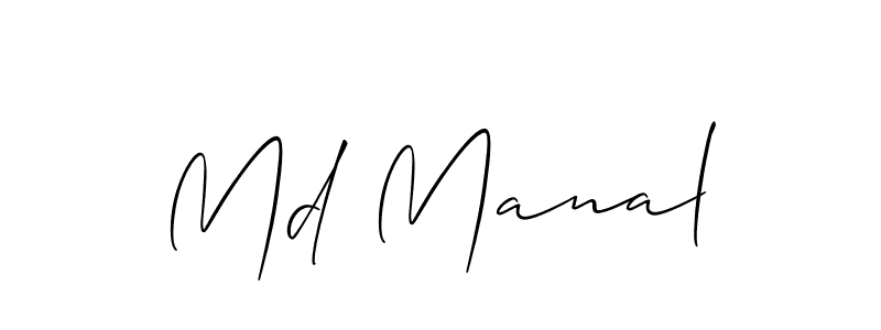Make a short Md Manal signature style. Manage your documents anywhere anytime using Allison_Script. Create and add eSignatures, submit forms, share and send files easily. Md Manal signature style 2 images and pictures png