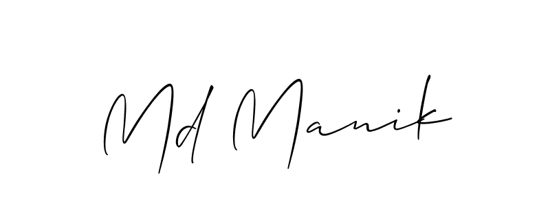 Make a beautiful signature design for name Md Manik. With this signature (Allison_Script) style, you can create a handwritten signature for free. Md Manik signature style 2 images and pictures png