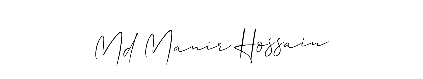 You should practise on your own different ways (Allison_Script) to write your name (Md Manir Hossain) in signature. don't let someone else do it for you. Md Manir Hossain signature style 2 images and pictures png