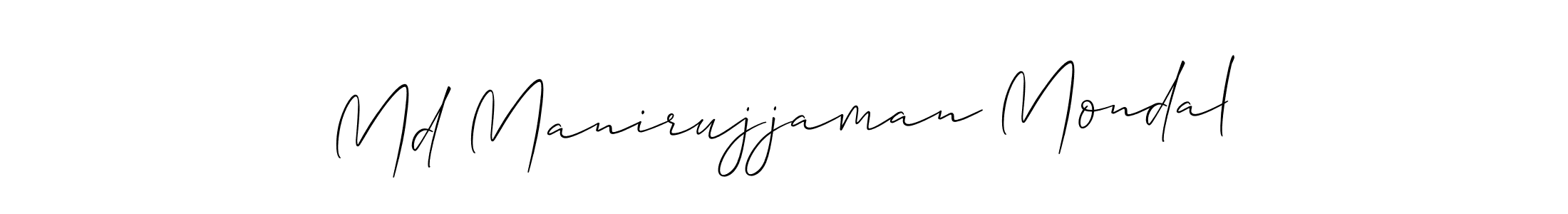 Use a signature maker to create a handwritten signature online. With this signature software, you can design (Allison_Script) your own signature for name Md Manirujjaman Mondal. Md Manirujjaman Mondal signature style 2 images and pictures png