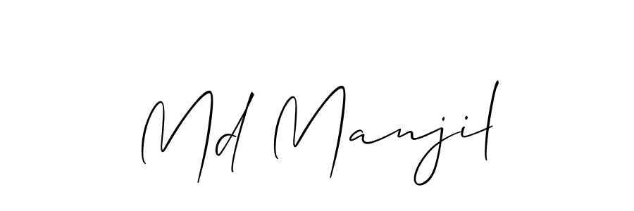 How to Draw Md Manjil signature style? Allison_Script is a latest design signature styles for name Md Manjil. Md Manjil signature style 2 images and pictures png