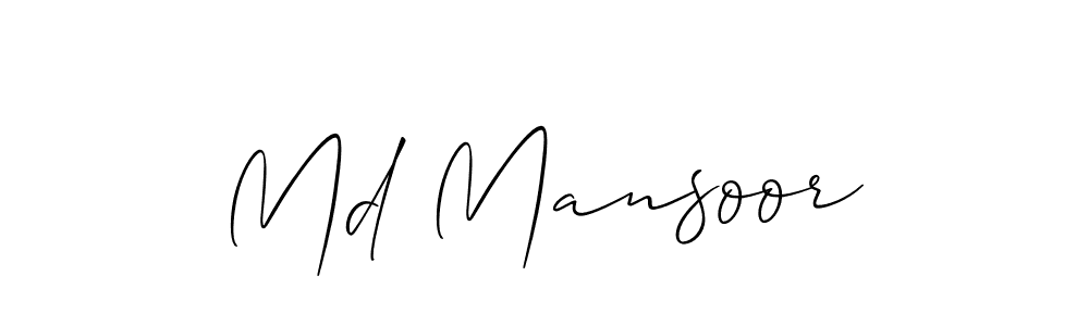 Use a signature maker to create a handwritten signature online. With this signature software, you can design (Allison_Script) your own signature for name Md Mansoor. Md Mansoor signature style 2 images and pictures png