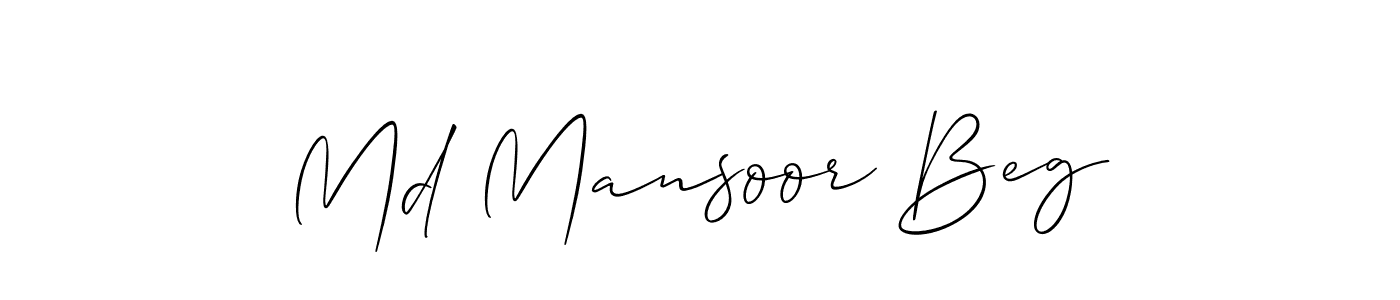 You should practise on your own different ways (Allison_Script) to write your name (Md Mansoor Beg) in signature. don't let someone else do it for you. Md Mansoor Beg signature style 2 images and pictures png