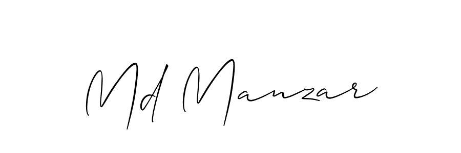 Create a beautiful signature design for name Md Manzar. With this signature (Allison_Script) fonts, you can make a handwritten signature for free. Md Manzar signature style 2 images and pictures png