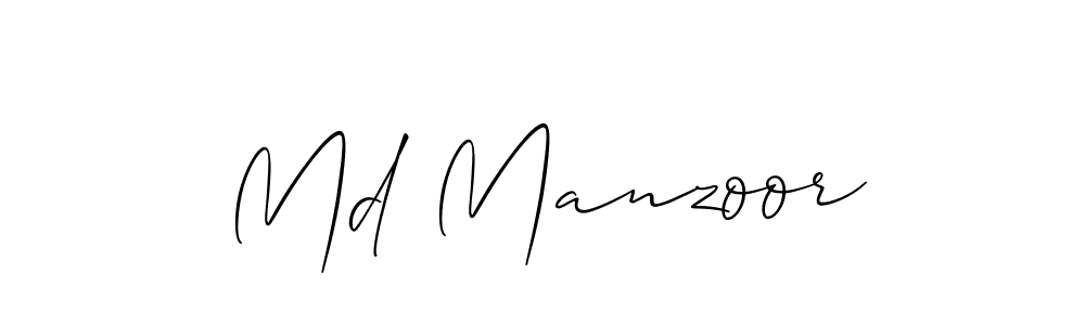 Create a beautiful signature design for name Md Manzoor. With this signature (Allison_Script) fonts, you can make a handwritten signature for free. Md Manzoor signature style 2 images and pictures png