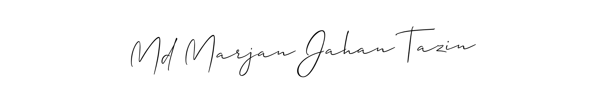 Create a beautiful signature design for name Md Marjan Jahan Tazin. With this signature (Allison_Script) fonts, you can make a handwritten signature for free. Md Marjan Jahan Tazin signature style 2 images and pictures png