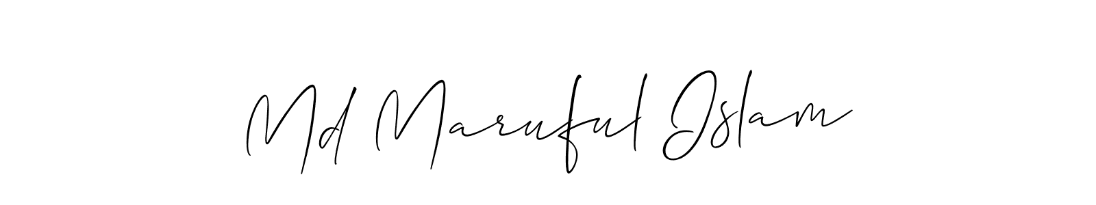 Also You can easily find your signature by using the search form. We will create Md Maruful Islam name handwritten signature images for you free of cost using Allison_Script sign style. Md Maruful Islam signature style 2 images and pictures png