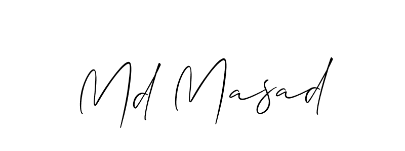 Use a signature maker to create a handwritten signature online. With this signature software, you can design (Allison_Script) your own signature for name Md Masad. Md Masad signature style 2 images and pictures png