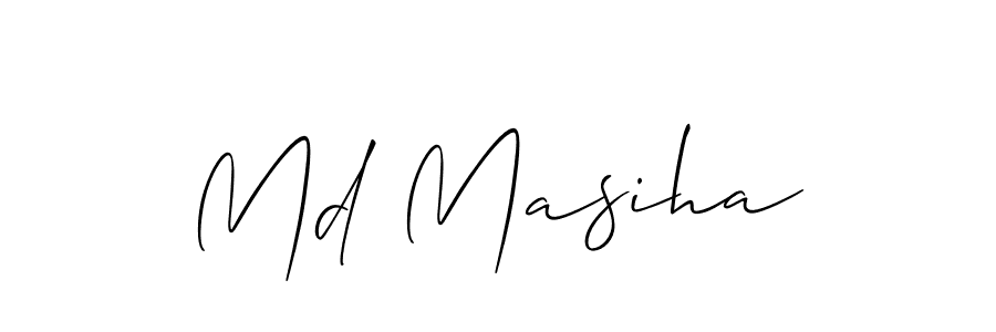 The best way (Allison_Script) to make a short signature is to pick only two or three words in your name. The name Md Masiha include a total of six letters. For converting this name. Md Masiha signature style 2 images and pictures png