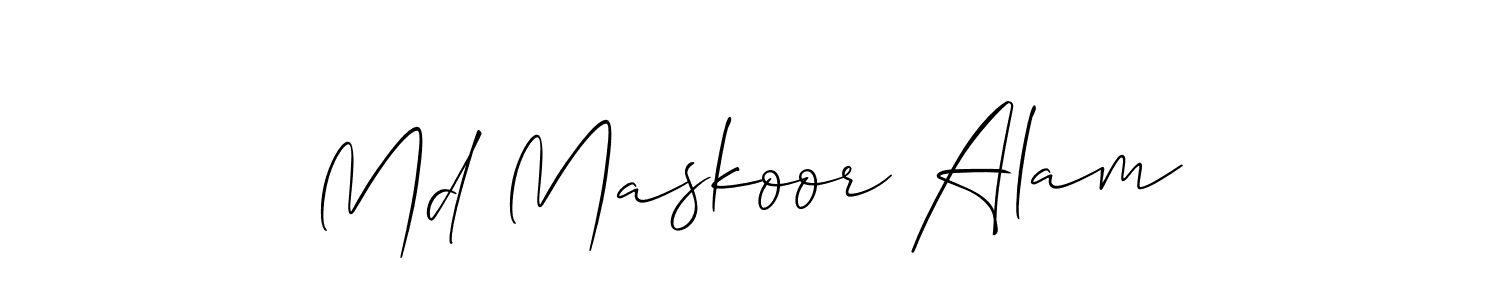 The best way (Allison_Script) to make a short signature is to pick only two or three words in your name. The name Md Maskoor Alam include a total of six letters. For converting this name. Md Maskoor Alam signature style 2 images and pictures png