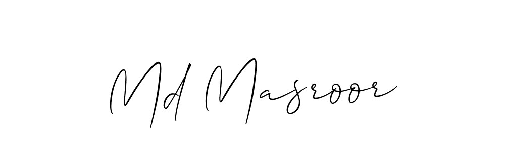 How to make Md Masroor name signature. Use Allison_Script style for creating short signs online. This is the latest handwritten sign. Md Masroor signature style 2 images and pictures png