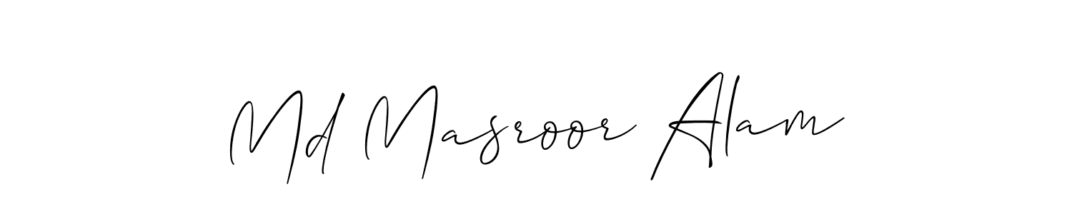 Create a beautiful signature design for name Md Masroor Alam. With this signature (Allison_Script) fonts, you can make a handwritten signature for free. Md Masroor Alam signature style 2 images and pictures png