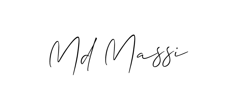 Make a short Md Massi signature style. Manage your documents anywhere anytime using Allison_Script. Create and add eSignatures, submit forms, share and send files easily. Md Massi signature style 2 images and pictures png