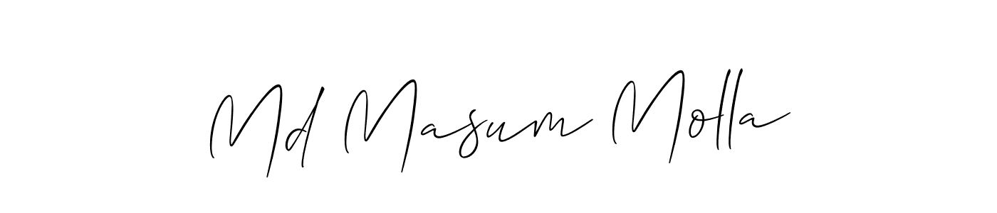 This is the best signature style for the Md Masum Molla name. Also you like these signature font (Allison_Script). Mix name signature. Md Masum Molla signature style 2 images and pictures png