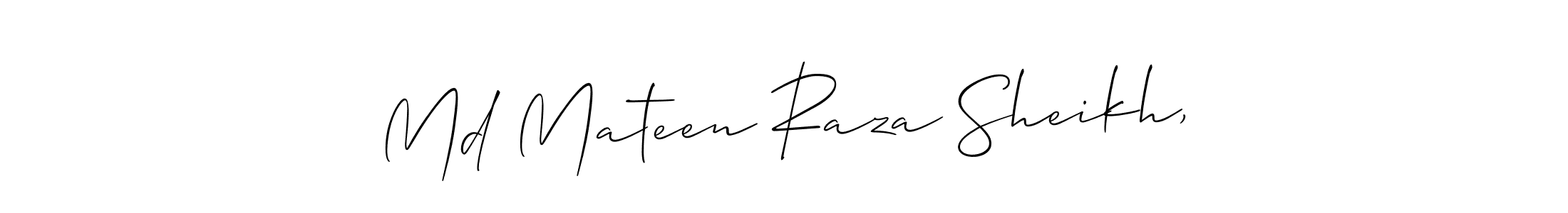 This is the best signature style for the Md Mateen Raza Sheikh, name. Also you like these signature font (Allison_Script). Mix name signature. Md Mateen Raza Sheikh, signature style 2 images and pictures png