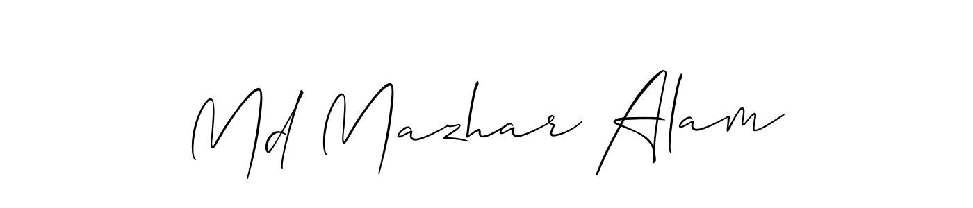 Also we have Md Mazhar Alam name is the best signature style. Create professional handwritten signature collection using Allison_Script autograph style. Md Mazhar Alam signature style 2 images and pictures png