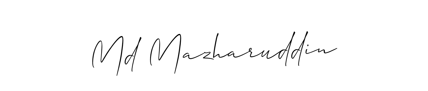 Md Mazharuddin stylish signature style. Best Handwritten Sign (Allison_Script) for my name. Handwritten Signature Collection Ideas for my name Md Mazharuddin. Md Mazharuddin signature style 2 images and pictures png