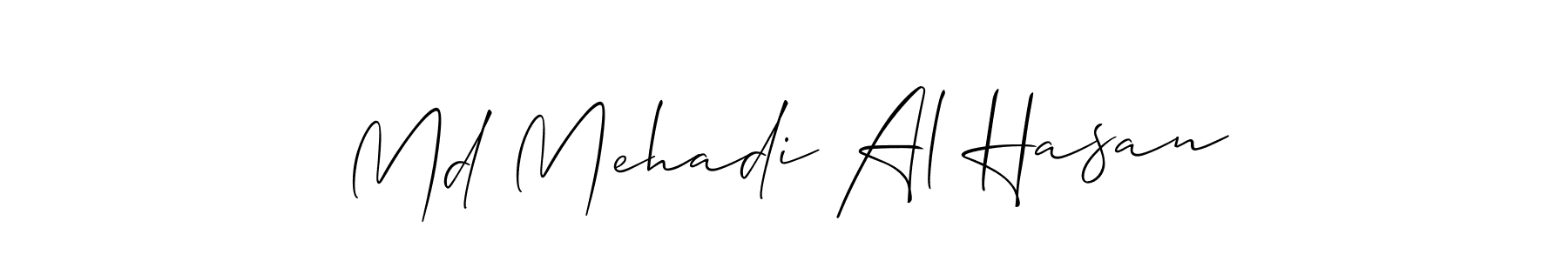 Make a beautiful signature design for name Md Mehadi Al Hasan. With this signature (Allison_Script) style, you can create a handwritten signature for free. Md Mehadi Al Hasan signature style 2 images and pictures png