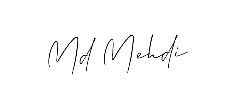 Make a beautiful signature design for name Md Mehdi. With this signature (Allison_Script) style, you can create a handwritten signature for free. Md Mehdi signature style 2 images and pictures png