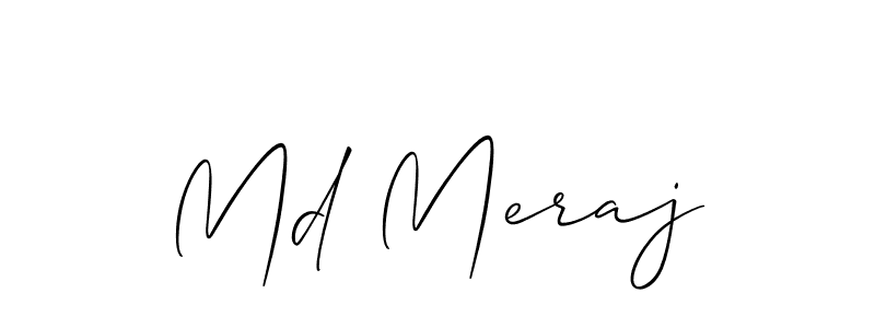 Make a short Md Meraj signature style. Manage your documents anywhere anytime using Allison_Script. Create and add eSignatures, submit forms, share and send files easily. Md Meraj signature style 2 images and pictures png